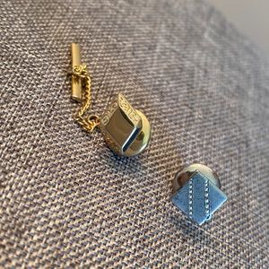 2 Vintage Tie Tacks/Pins ( 1 sterling silver)